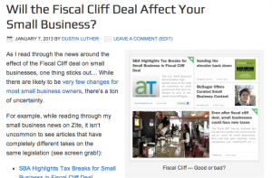fiscal cliff article screenshot